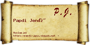 Papdi Jenő névjegykártya